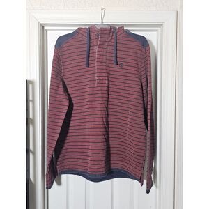 Fat Face Airlie Long Sleeve Knit Hoodie Men's Size Large Red Blue Striped